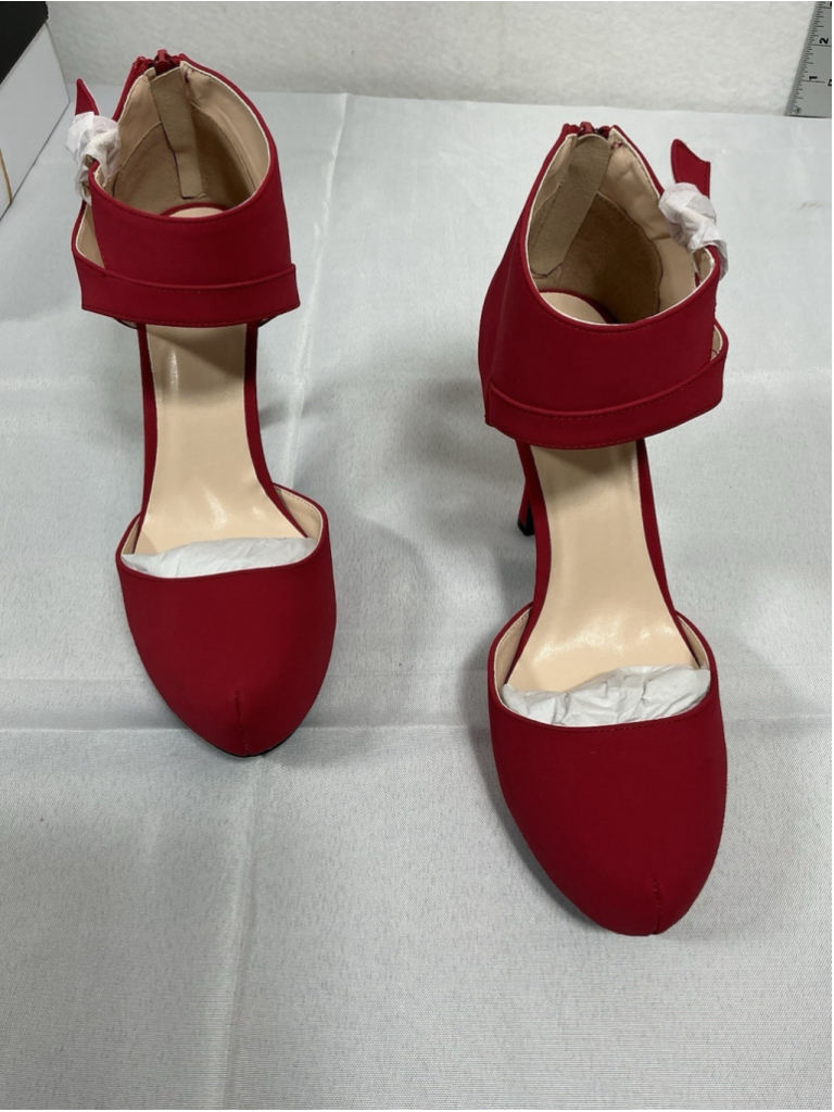 Womans New Qupid Trench-244 Stiletto Dress Shoe Size 9 Red